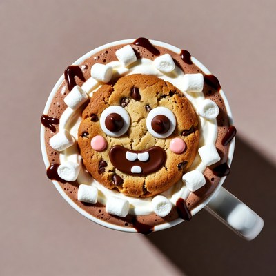 Smiling Chocolate Chip Cookie Hot Cocoa