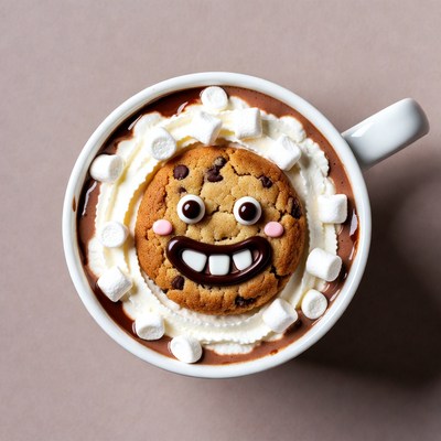 Smiling Chocolate Chip Cookie Hot Cocoa