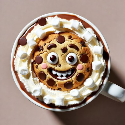 Cute Chocolate Chip Cookie Hot Chocolate