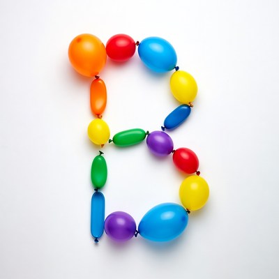 Colorful Balloons Forming Letter B