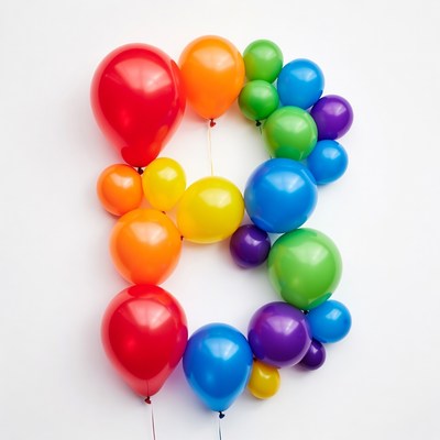 Colorful Balloons Forming Letter B
