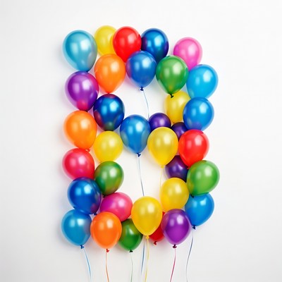 Colorful Balloons Forming Letter B
