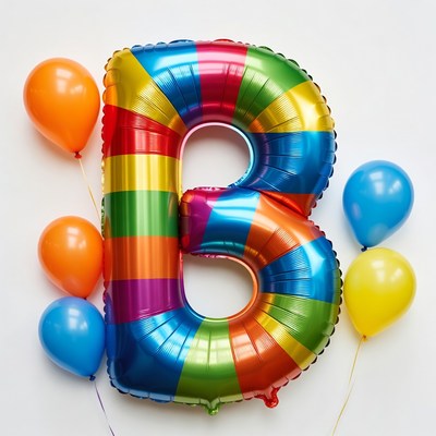 Rainbow Letter B Balloons