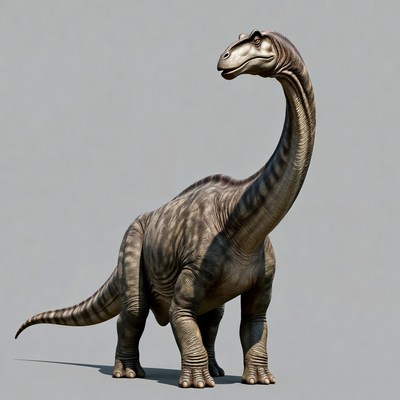 Apatosaurus dinosaur on gray background