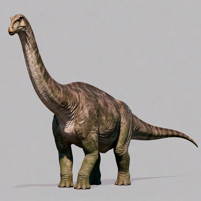Brachiosaurus dinosaur on gray background