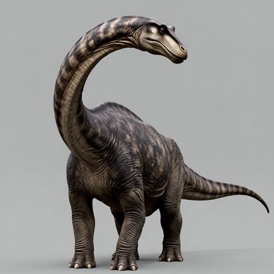 Brachiosaurus dinosaur on gray background