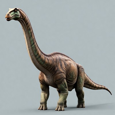 Brachiosaurus dinosaur standing isolated