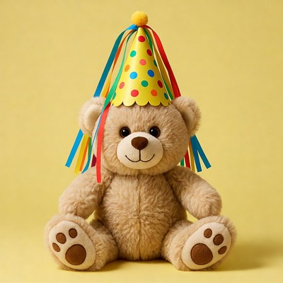 Teddy Bear Wearing Party Hat
