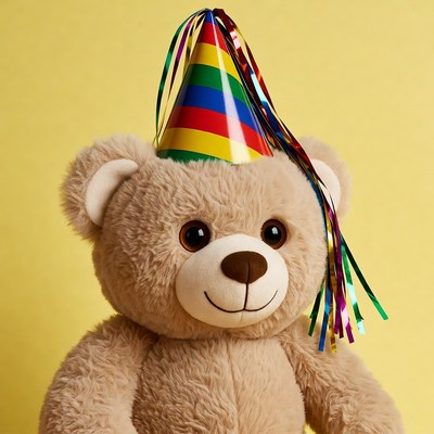 Teddy Bear Wearing Party Hat
