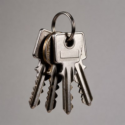 Silver keys on keyring