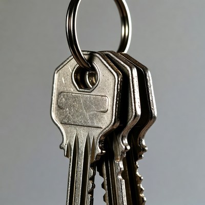Metal keys on keyring
