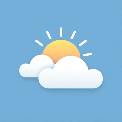 Sunny sky with clouds illustration