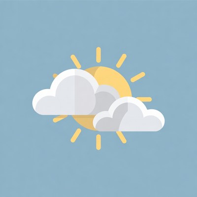 Sun behind clouds illustration