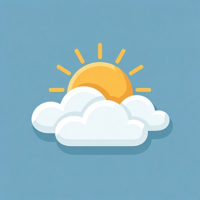 Sun above clouds illustration
