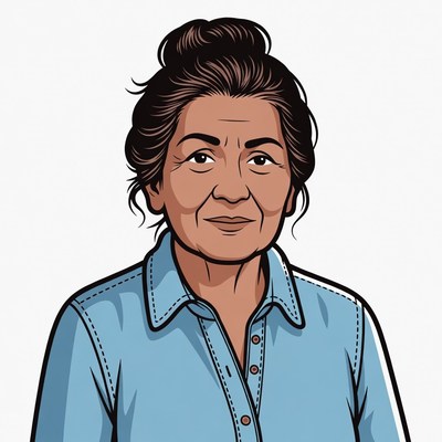 Elderly Latina woman illustration
