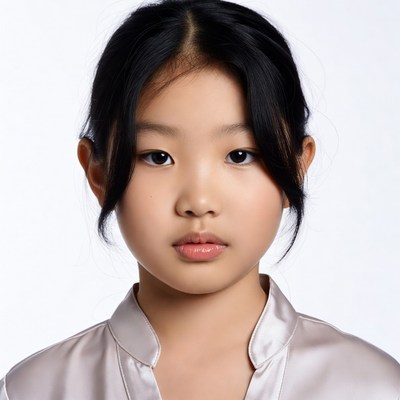 Asian girl with bangs portrait