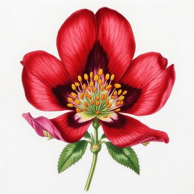 Red Rose Flower Illustration