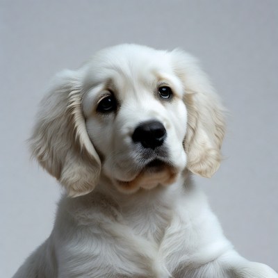 Cute white golden retriever puppy