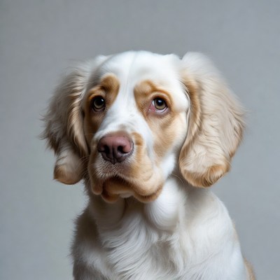 White Cocker Spaniel with Brown Ears