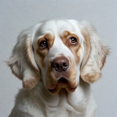 White dog with brown markings
