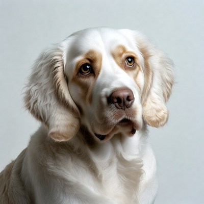White Cocker Spaniel with Brown Ears