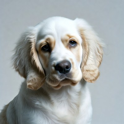 White Cocker Spaniel Puppy Portrait