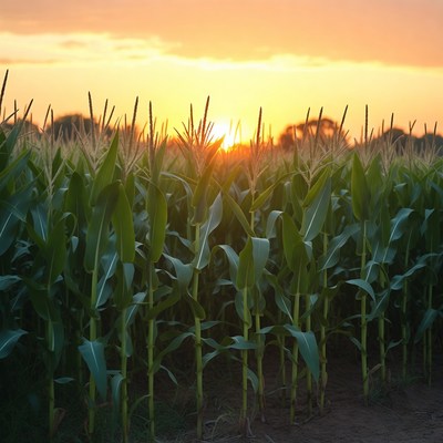 Corn Field at Sunset