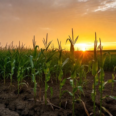 Corn Field at Sunset