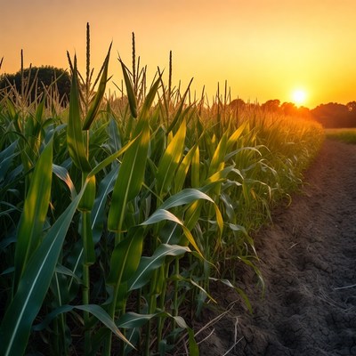 Corn Field at Sunset
