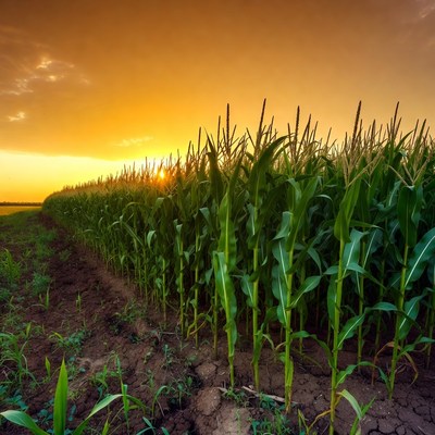 Corn Field at Sunset