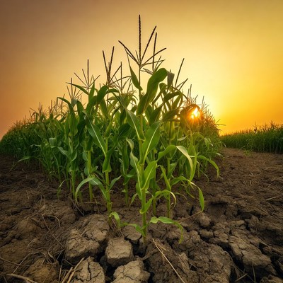 Corn Field at Sunset