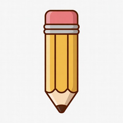 Yellow pencil with pink eraser
