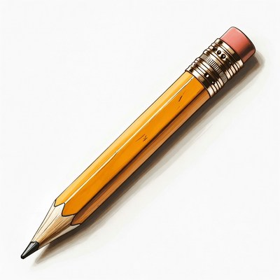 Yellow pencil with eraser