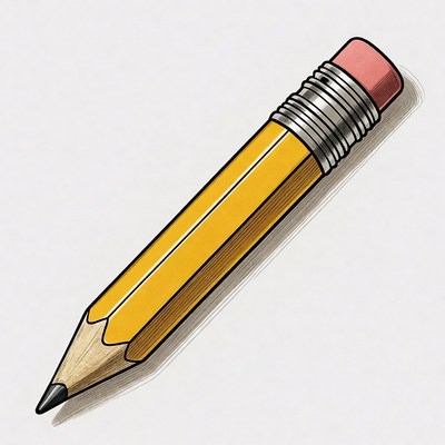 Yellow pencil with eraser