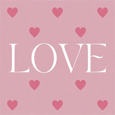 Pink LOVE Text with Hearts