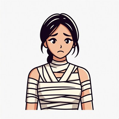 Anime girl wrapped in bandages