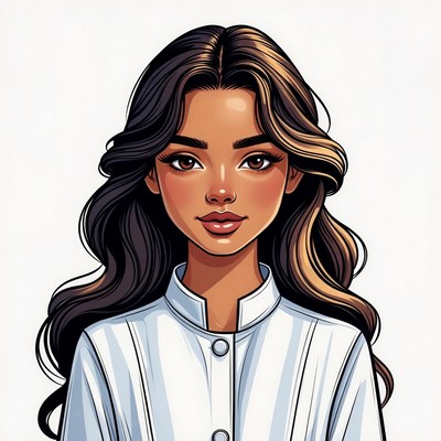 Beautiful woman in white uniform