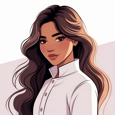 Beautiful woman with long brown hair