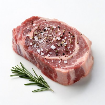 Seasoned Ribeye Steak with Rosemary