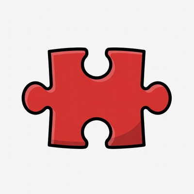 Red puzzle piece illustration