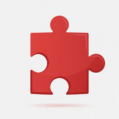 Red puzzle piece illustration
