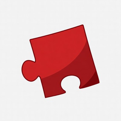 Red puzzle piece illustration
