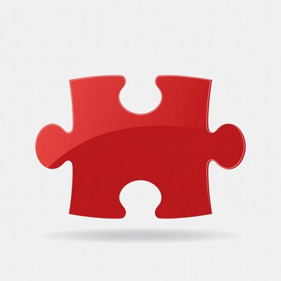 Red puzzle piece illustration