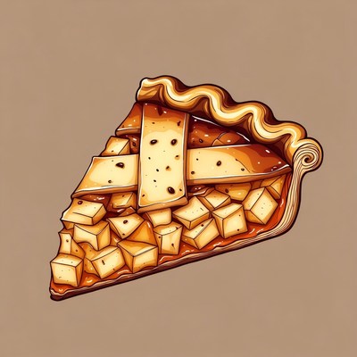 Apple Pie Slice Illustration
