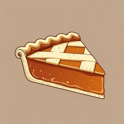 Pumpkin Pie Slice Illustration