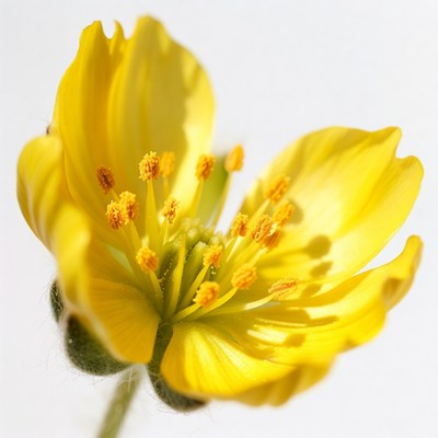 Yellow flower on white background