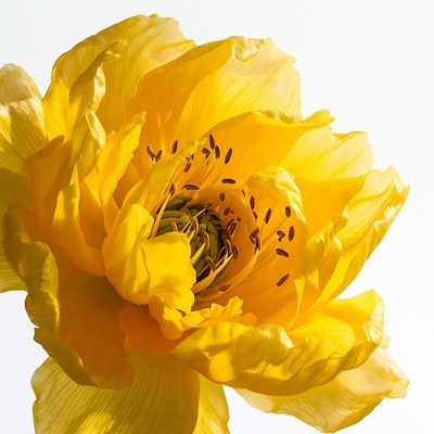 Yellow peony flower close-up