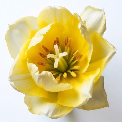 Yellow tulip flower close-up