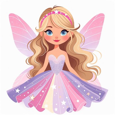 Blonde fairy girl illustration