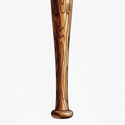 Wooden Baseball Bat Illustration